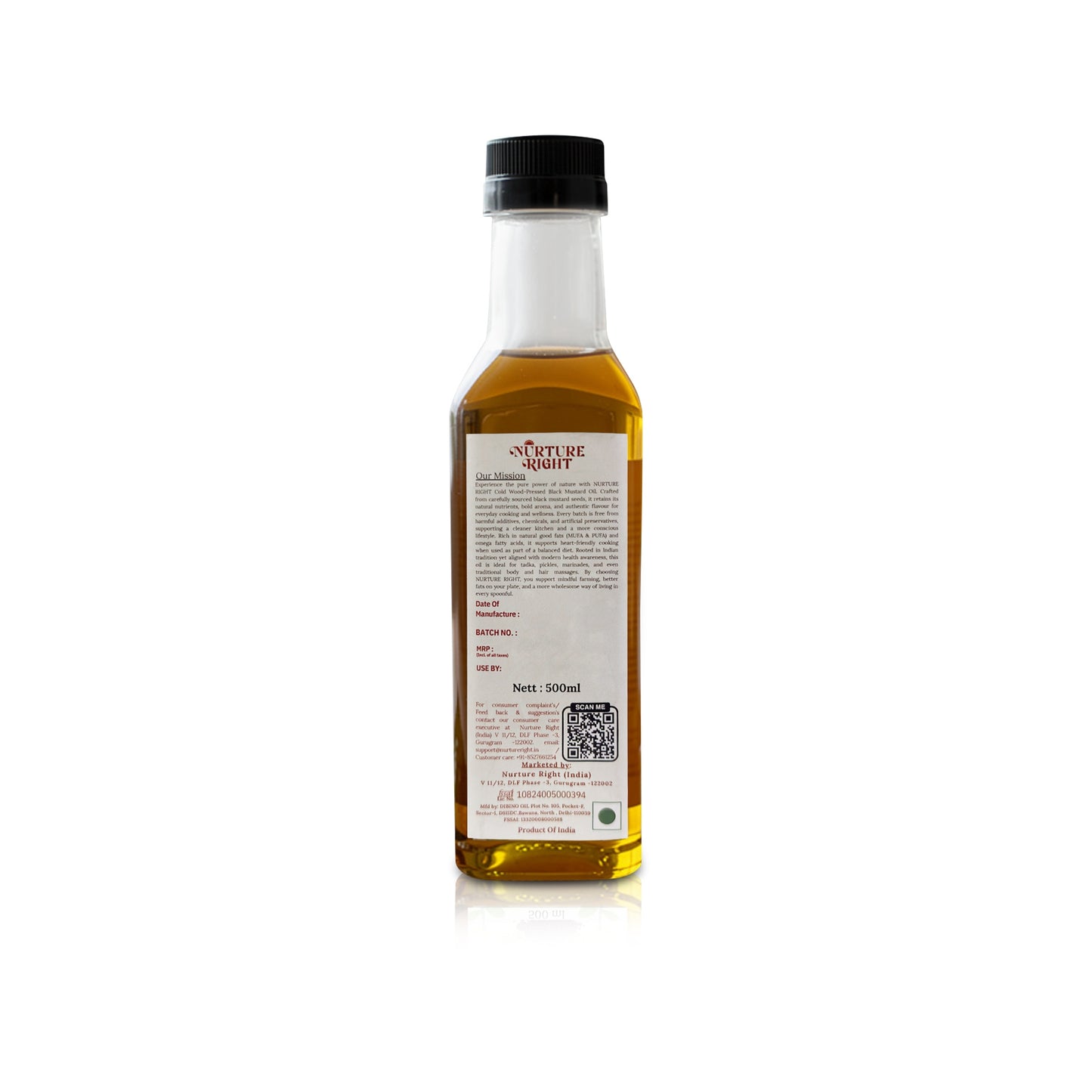Nurture Right Cold Wood Pressed Black Mustard Oil