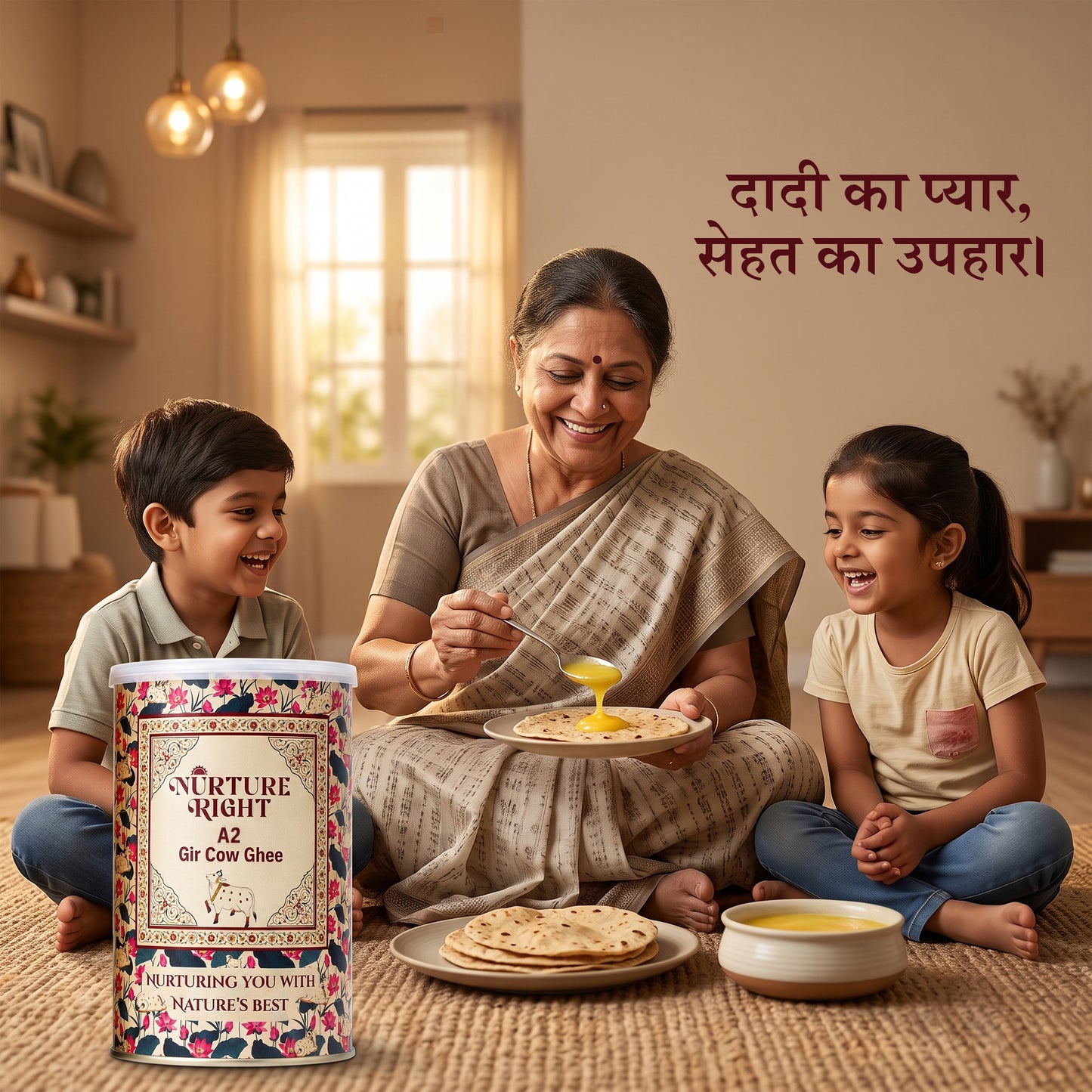 Nurture Right A2 Gir Cow Ghee Tin Packing