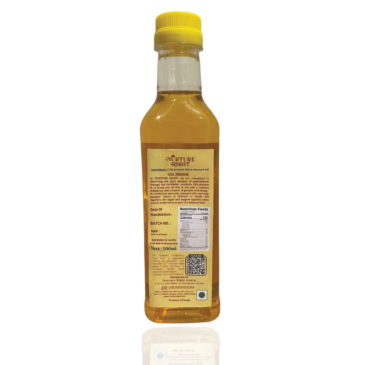 Nurture Right Cold Wood-Pressed Yellow Mustard Oil