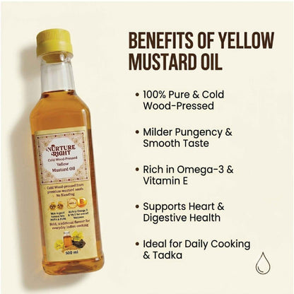Nurture Right Cold Wood-Pressed Yellow Mustard Oil