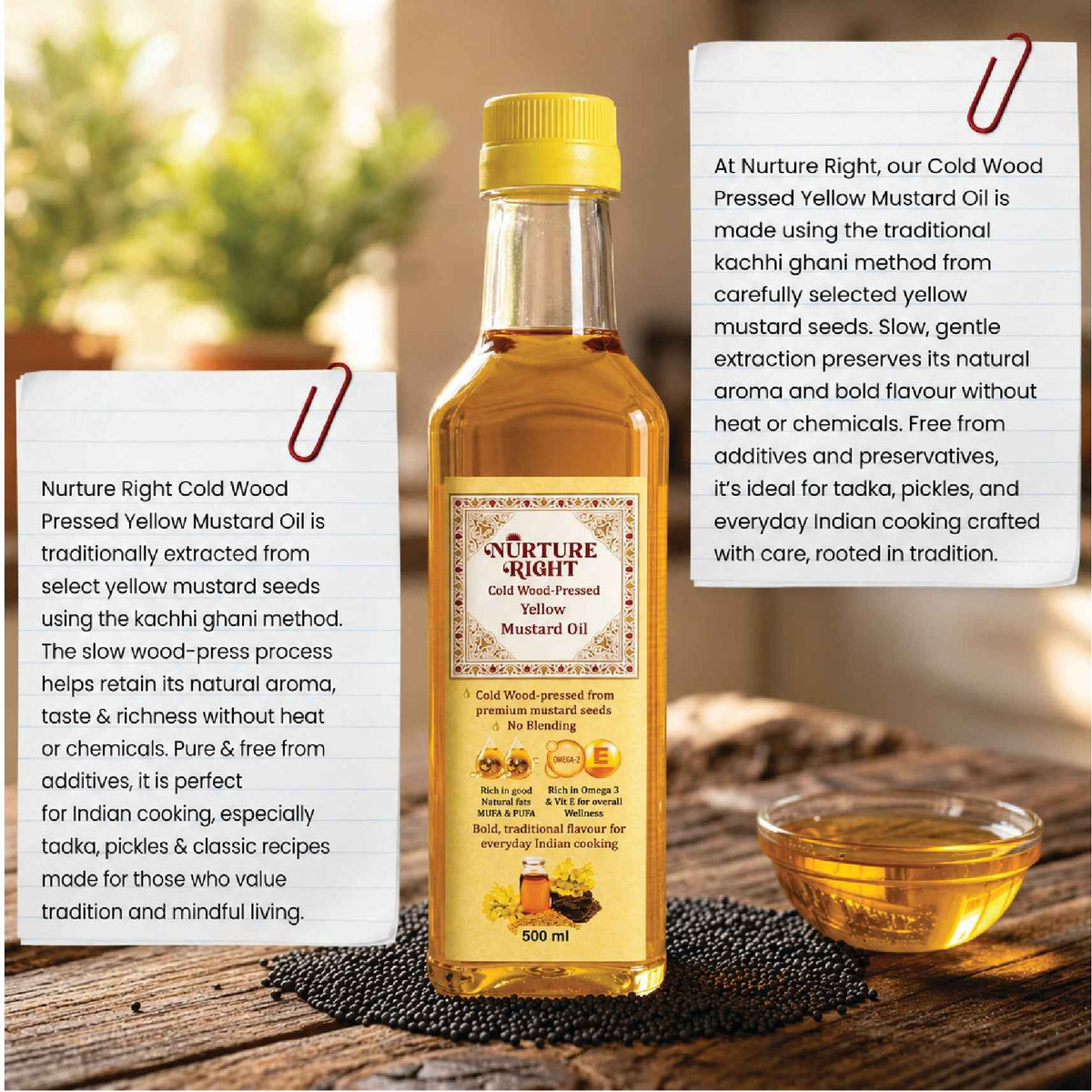 Nurture Right Cold Wood-Pressed Yellow Mustard Oil