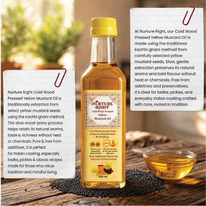 Nurture Right Cold Wood-Pressed Yellow Mustard Oil